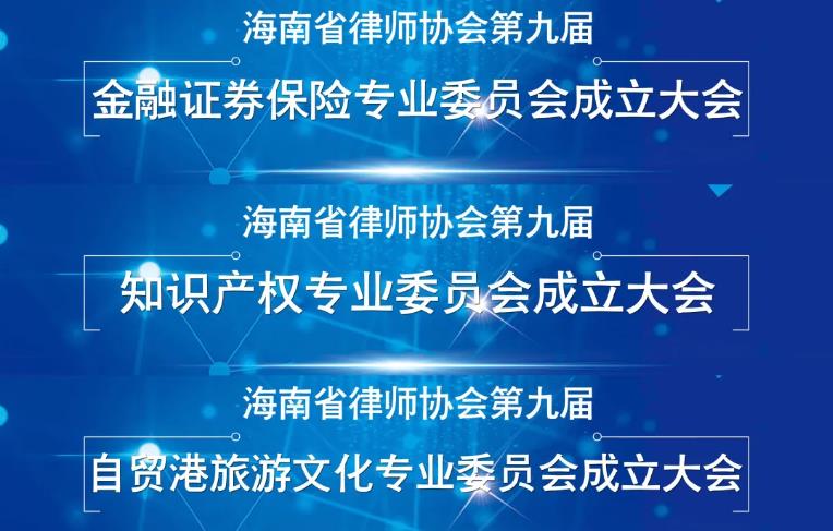 省律師協(xié)會(huì)第九屆自貿(mào)港旅游文化、知識(shí)產(chǎn)權(quán)、金融證劵保險(xiǎn)專(zhuān)業(yè)委員會(huì)召開(kāi)成立大會(huì)
